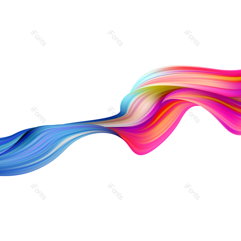 线条图片,缎带元素,炫彩PNG,渐变免抠素材